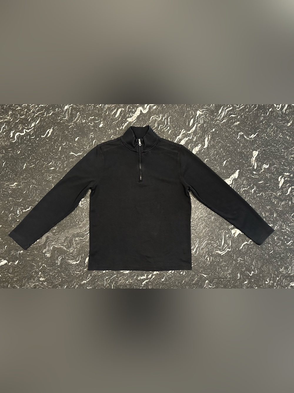 Apt. 9 Black Mock Neck Quarter-Zip Pullover Medium